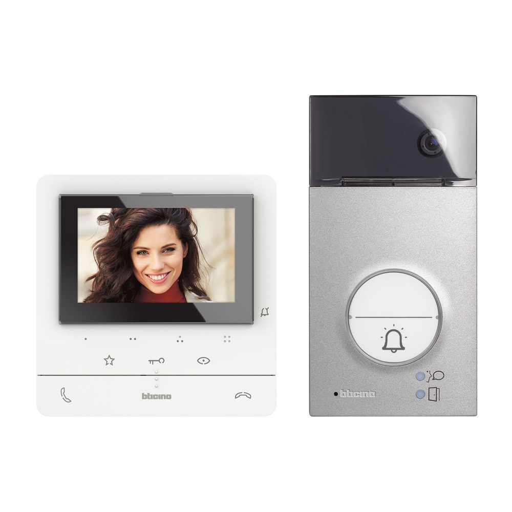 Kit videocitofono Classe100 V16E monofamiliare 5” LCD telecamera grandangolare IP54 IK10 per installazione domestica