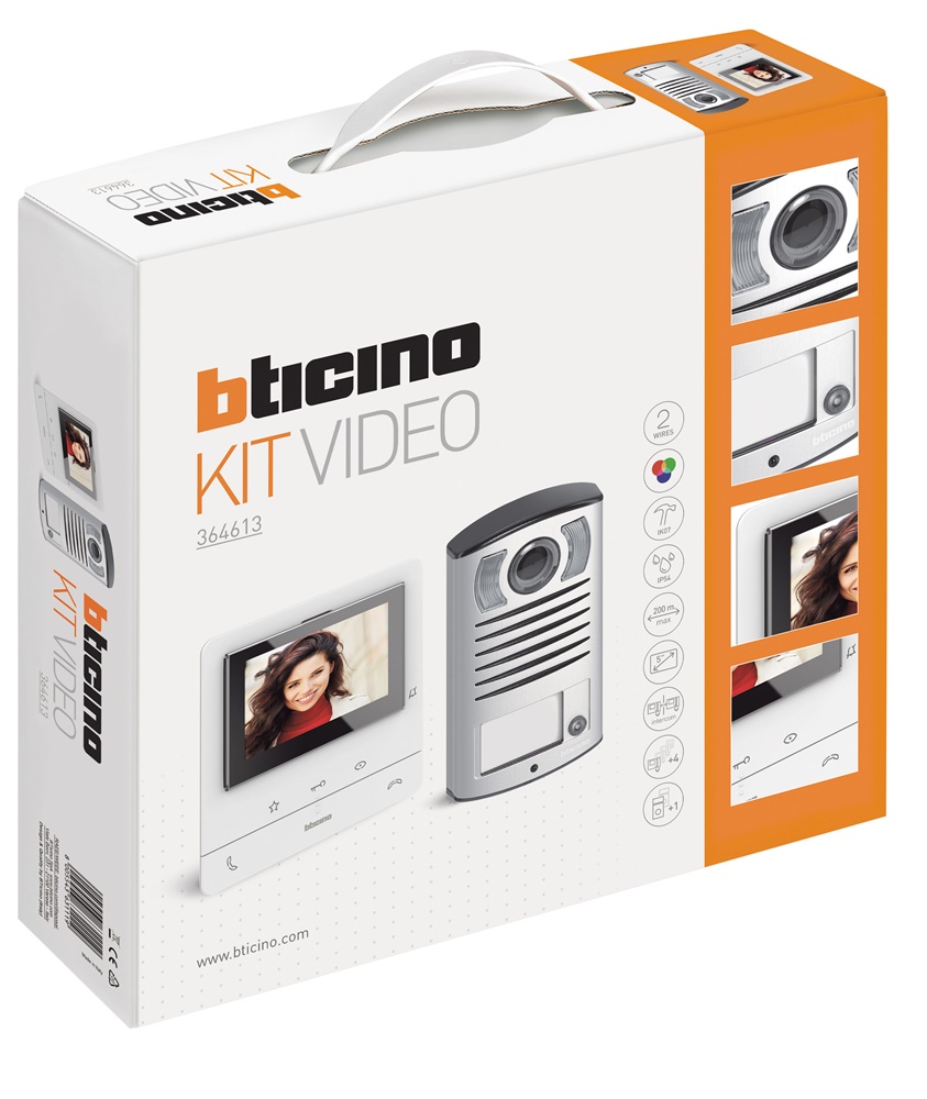 Kit videocitofono Classe100 V16B monofamiliare con display 5” colori e pulsantiera IP54 per controllo accessi residenziale