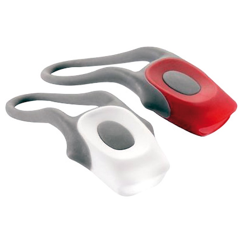 Kit lampade LED bici Silic compatte resistenti agenti atmosferici visibilità sicurezza strada