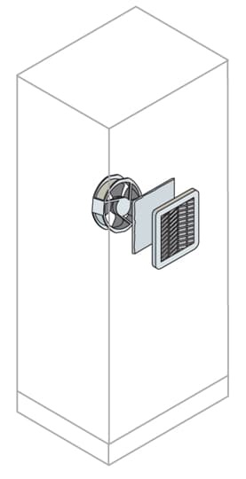 Ventilatore circolazione 115V 150x150mm con filtro per quadri elettrici