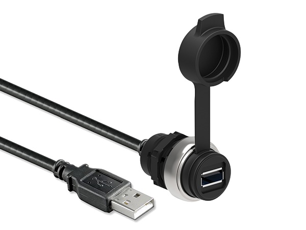 Interfaccia USB 3.0 tipo A/A con cavo 1 metro plastica cromata serie Platinum