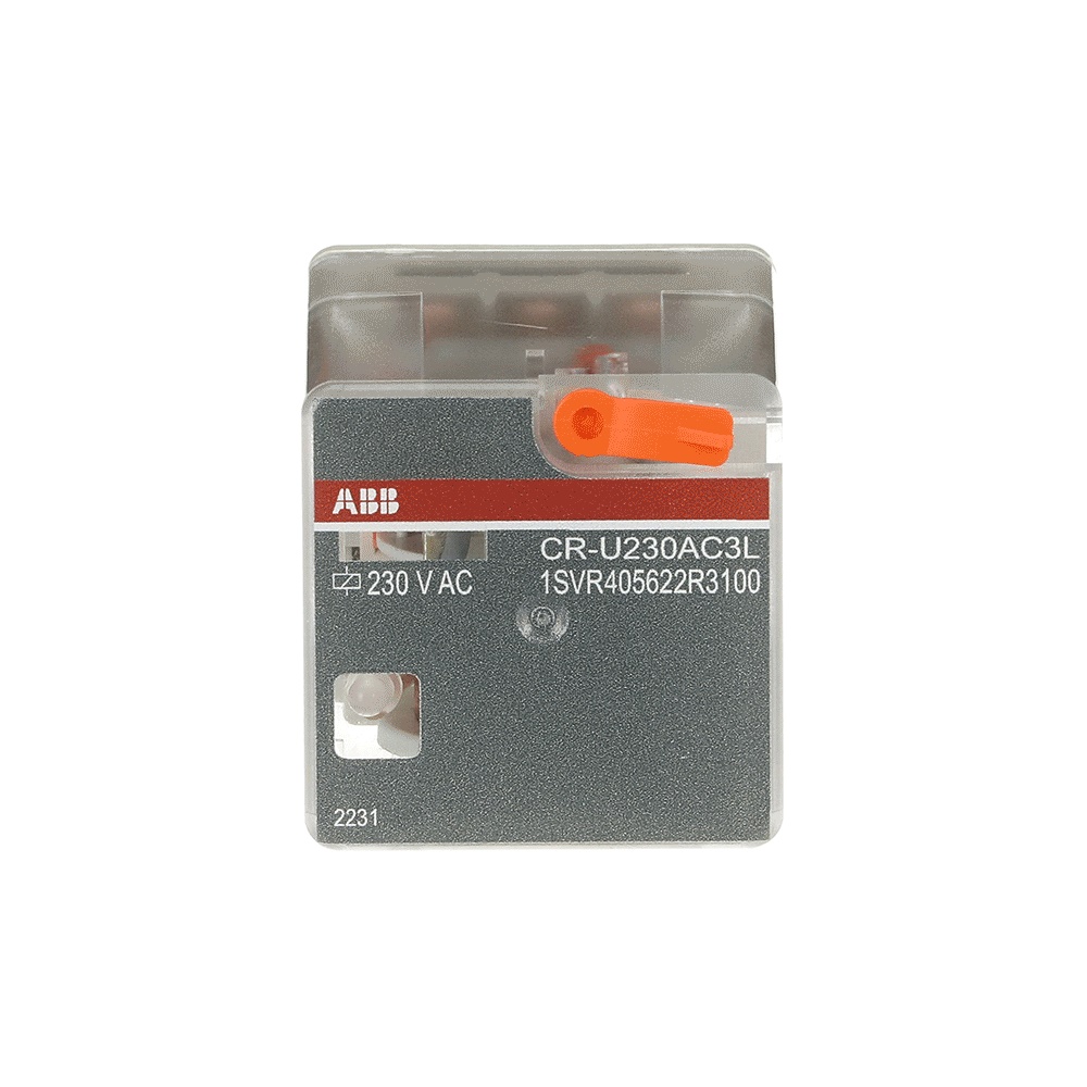 Relè interfaccia pluggable 3 contatti scambio 230VAC 250V 10A con LED e pulsante test per controllo circuiti elettrici industriali e civili
