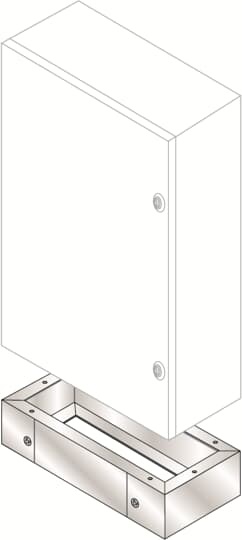 Zoccolo acciaio inox 600x300x100 mm base robusta per quadri elettrici installazioni a terra