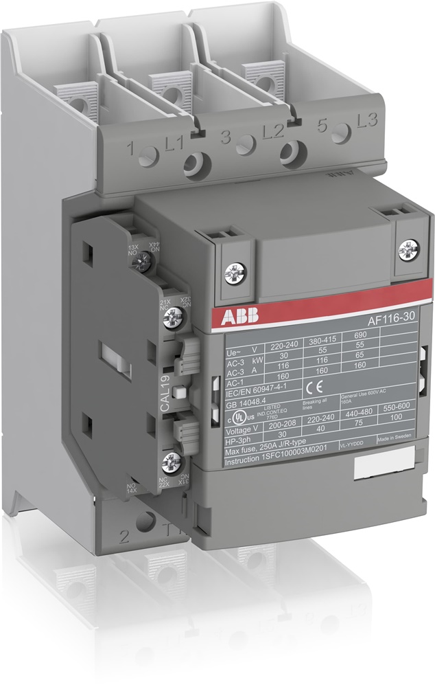 Contattore AF116-30-11B-13 3 poli 116A 690V motori fino 55kW con protezione sovratensioni
