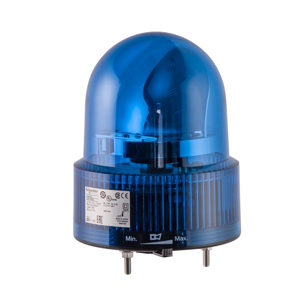 Dispositivo a luce rotante 120mm blu 24 VAC/VDC
