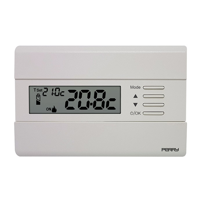 Termostato digitale da parete serie SLIM a batterie 3VCC con display LCD controllo temperatura ambiente