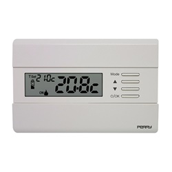 Termostato digitale da parete serie SLIM a batterie 3VCC con display LCD controllo temperatura ambiente