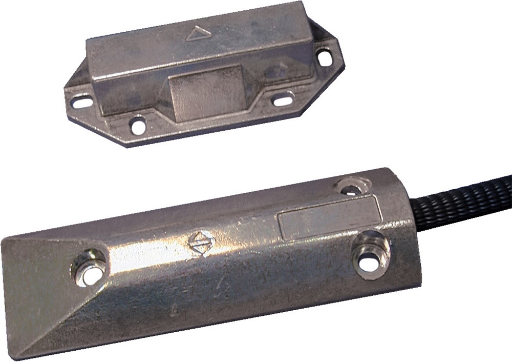 Contatto magnetico CPA31 per porte basculanti con antimanomissione e connessione 4 fili, contenitore in alluminio, distanza funzionamento 25 mm, conforme EN 50131-2-6 Grado 2 classe IV