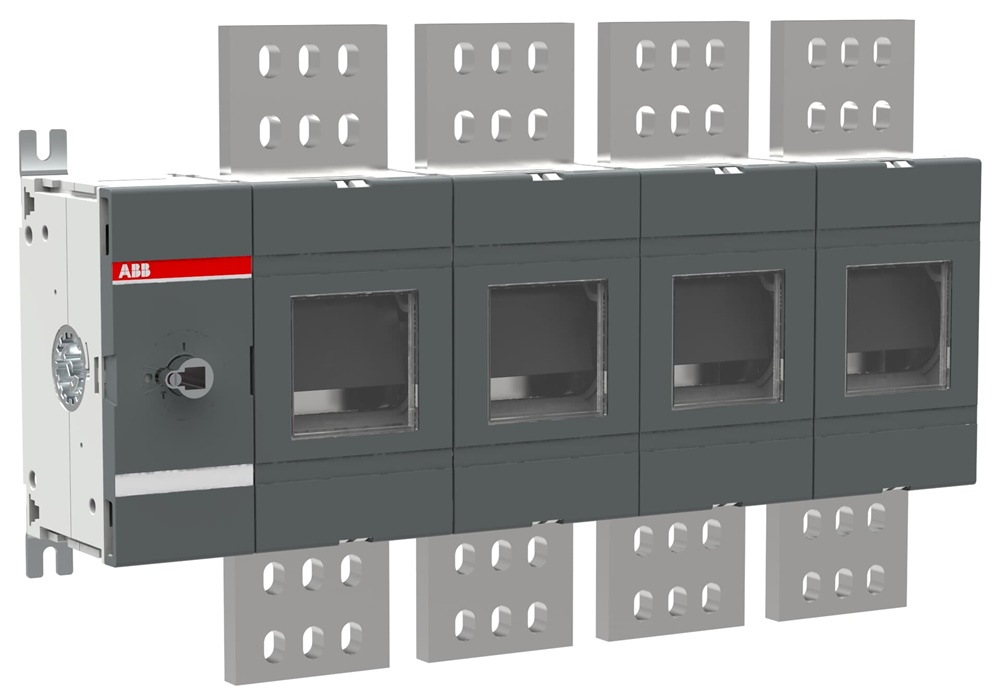Sezionatore elettrico 4 poli 2500A base montato per impianti industriali e distribuzione