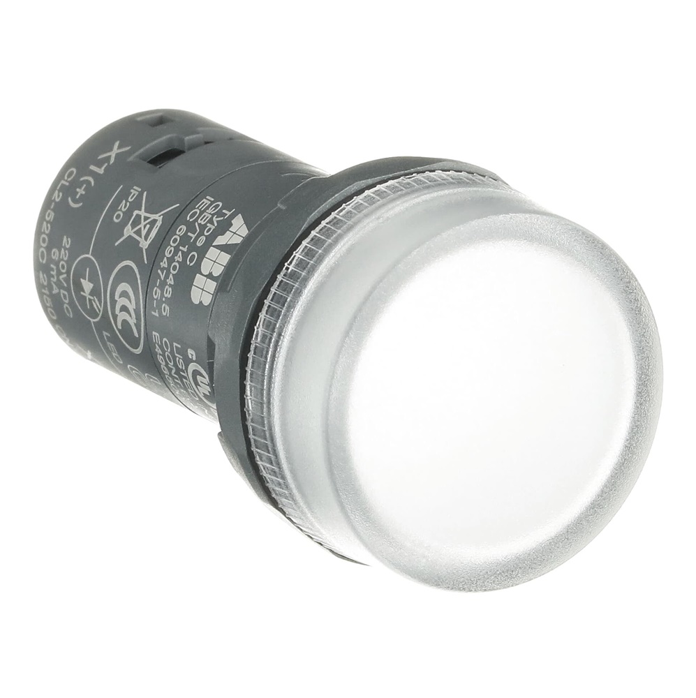 Pilot Light LED bianco 220V DC compatto per applicazioni elettriche industriali