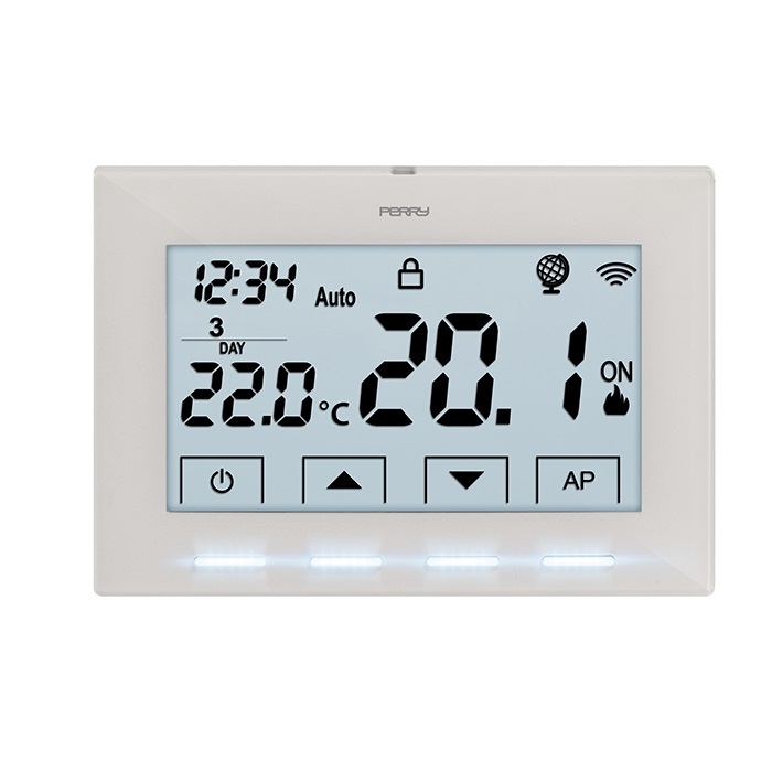 Cronotermostato 3VCC da parete 230V colore bianco Wi-Fi