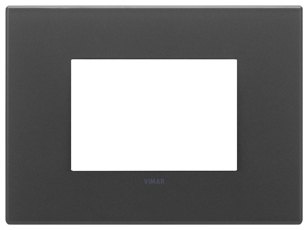 Placca 3 moduli cristallo nero satinato design moderno per installazioni elettriche