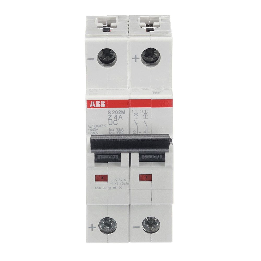 Interruttore magnetotermico S200MUC 2 poli 4A 10kA AC/DC uso industriale