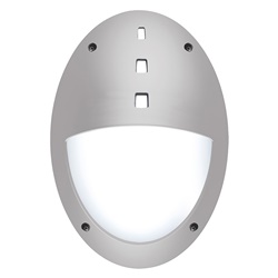 Applique plafoniera ovale grigia IP66 policarbonato antiurto attacco E27 per esterni e interni