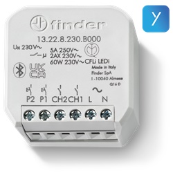 Relè multifunzione elettronico 2 contatti incasso 230V AC