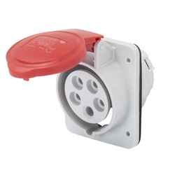 PRESA FISSA DA INCASSO A 10° HP - IP44/IP54 - 3P+T 16A 440-460V 60HZ - ROSSO - 11H - CABLAGGIO A VITE