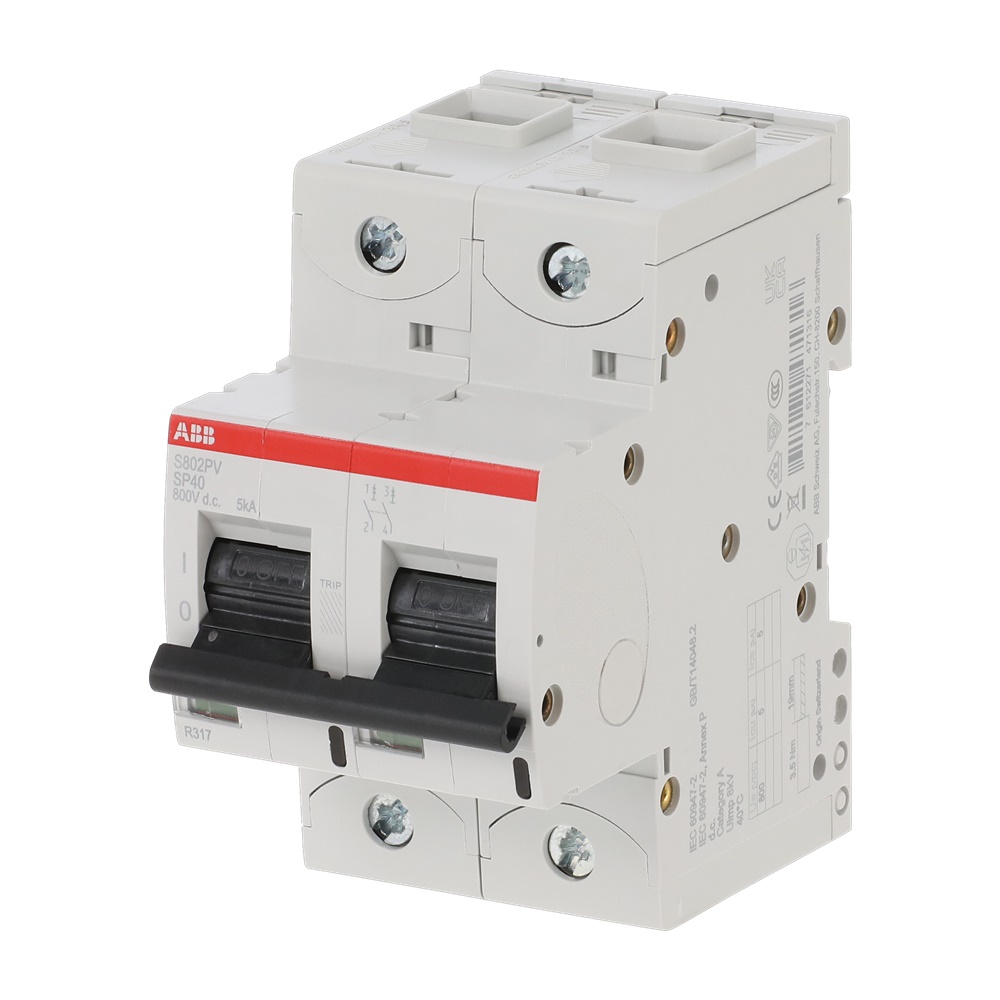 Interruttore automatico bipolare 40A 800V DC alta prestazione per fotovoltaico