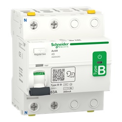 Interruttore differenziale iID B-SI 2P 63A 300mA protezione guasti a terra installazione su guida DIN
