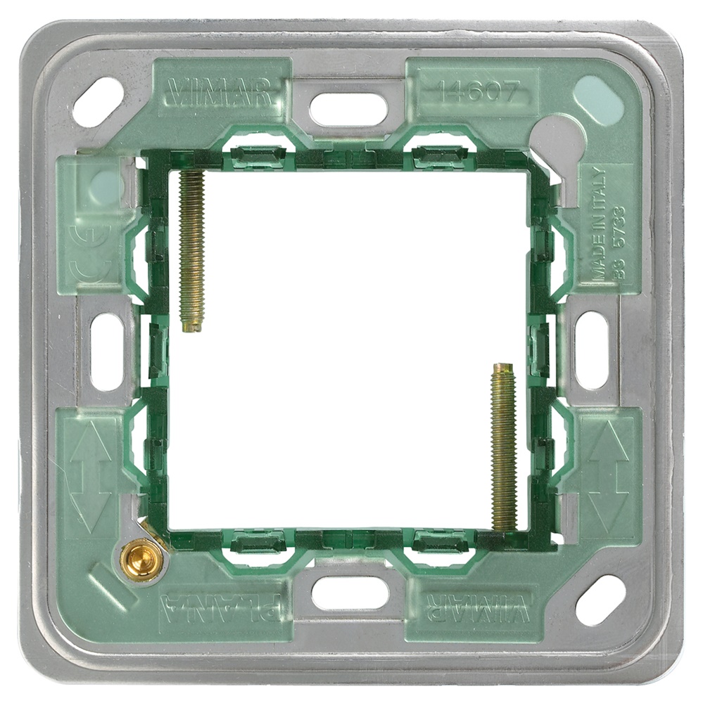 Supporto 2 moduli con viti per scatole quadrate BS montaggio elettrico