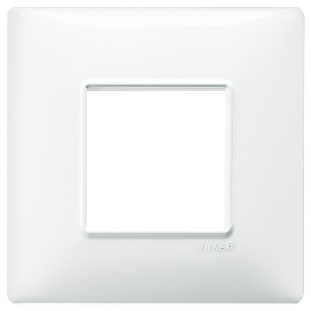 Placca 2 moduli BS tecnopolimero bianco per installazioni elettriche