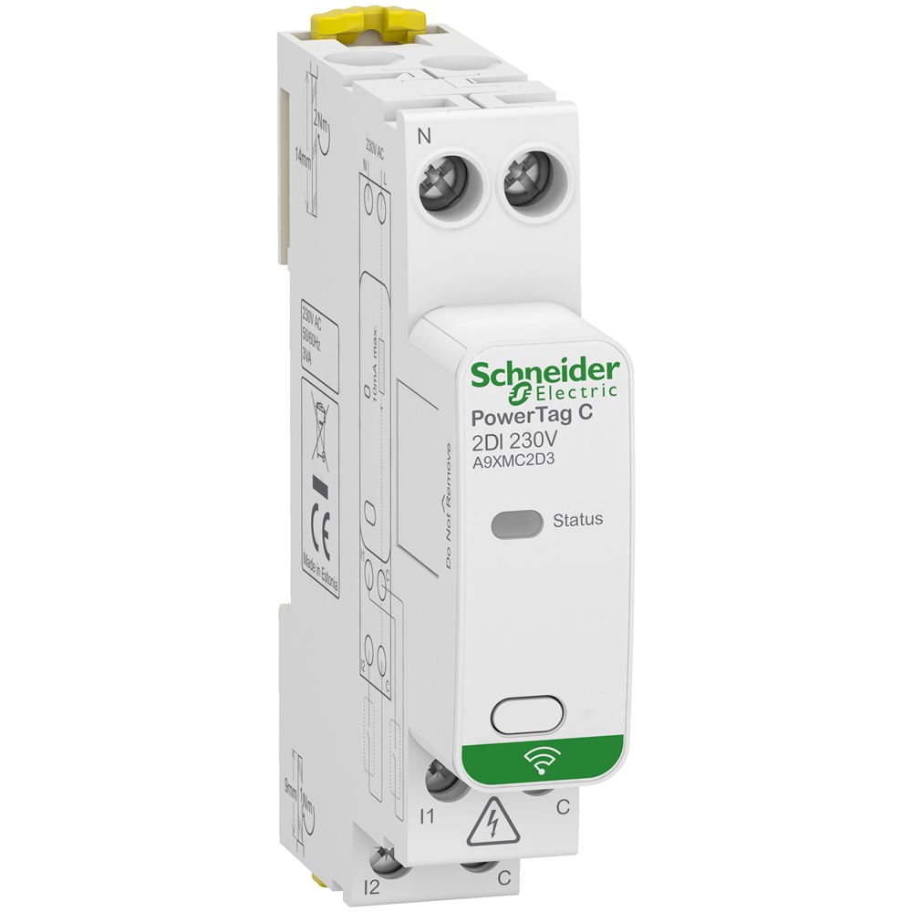 PowerTag C wireless modulo ingresso 2 canali 230V monitoraggio circuiti industriali