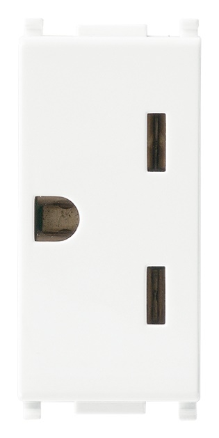 Presa 2P+T 15A 250V standard americano colore bianco per impianti elettrici residenziali e commerciali