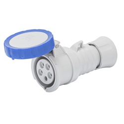 PRESA MOBILE DIRITTA HP - IP66/IP67/IP68/IP69 - 3P+N+T 16A 200-250V 50/60HZ - BLU - 9H - CABLAGGIO A VITE