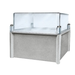 Cassetta PLS, retro in poliestere, coperchio trasparente per PC IP65 54x54x23cm