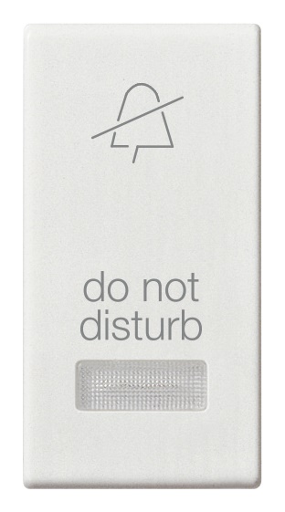 Tasto intercambiabile 1 modulo con diffusore illuminabile simbolo Do Not Disturb bianco