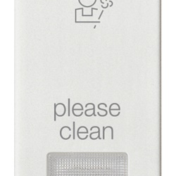 Tasto intercambiabile 1 modulo con diffusore illuminabile simbolo Please Clean bianco per impianti elettrici