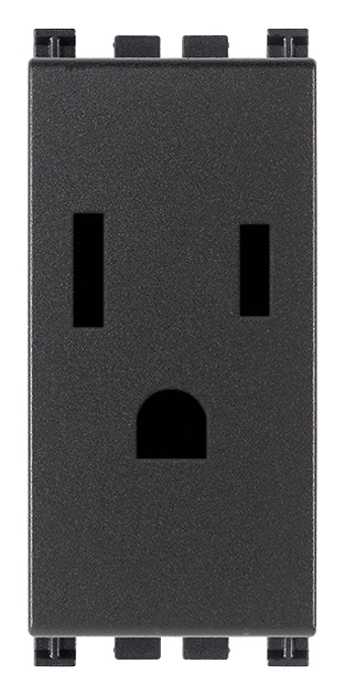 Presa 2P+T 15A 127V standard USA Arabia Saudita grigio per impianti elettrici