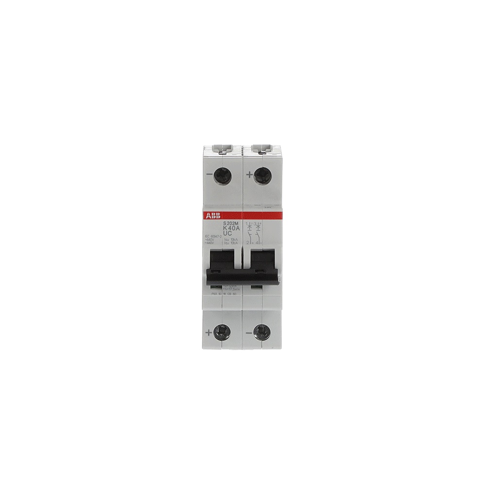 Interruttore automatico Miniature Circuit Breaker S200MUC 2P 40A K AC/DC 10kA uso industriale e civile