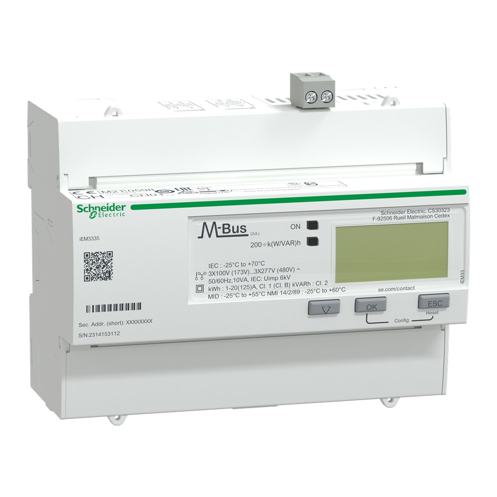 Contatore energia trifase 3P+N 125A inserzione diretta M-Bus MID per sotto-fatturazione