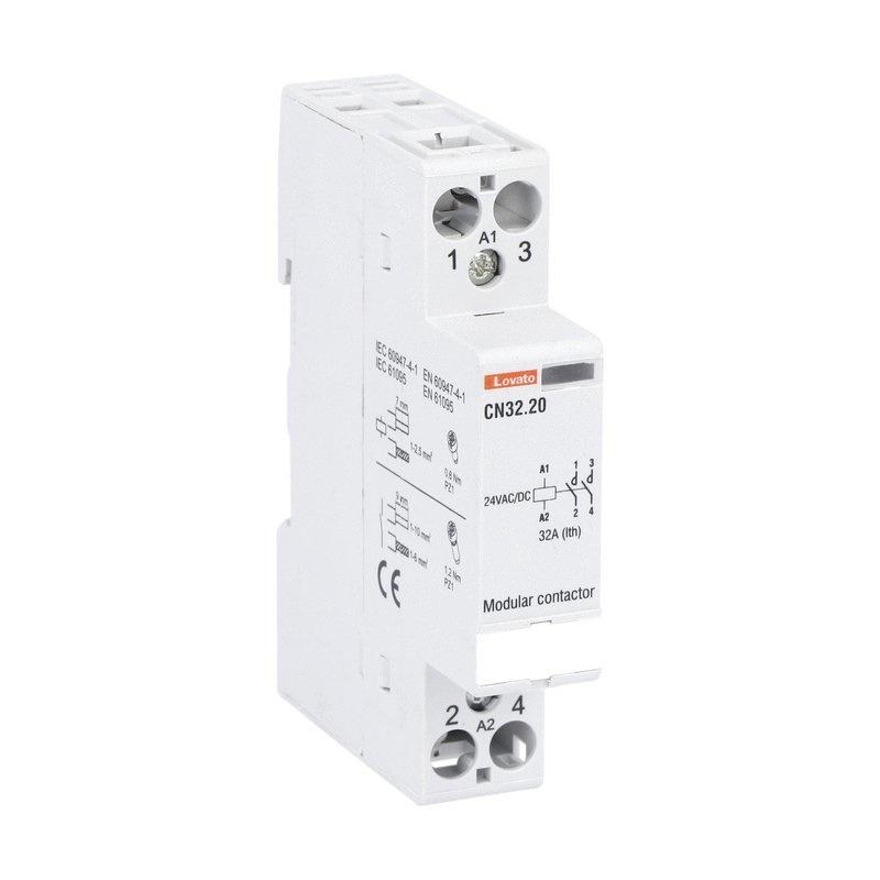Contattore modulare bipolare 32A AC1 24V per impianti elettrici industriali