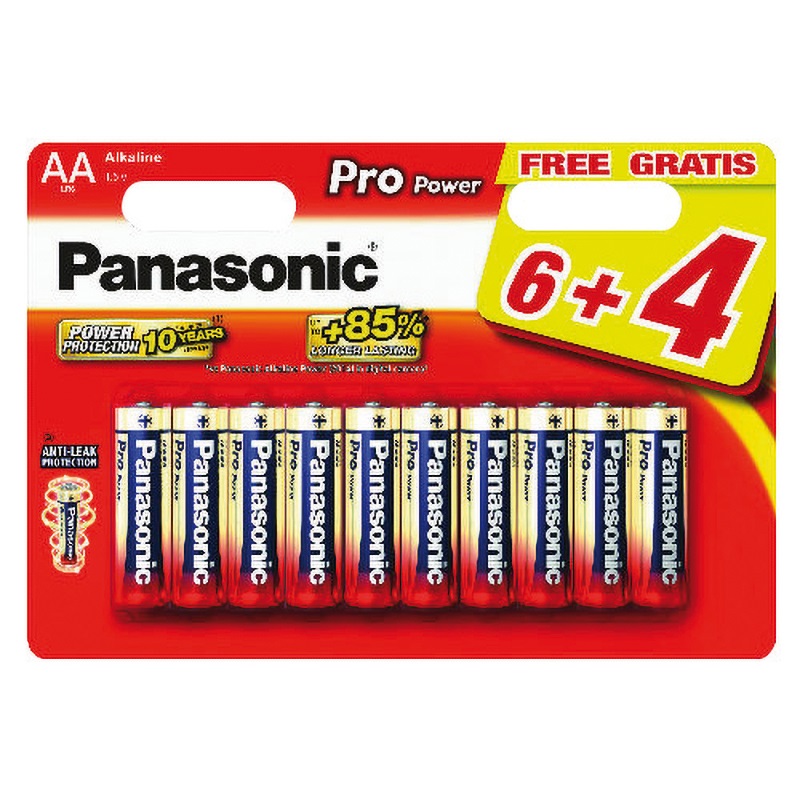 Pila AA Panasonic ProPower lunga durata potenza stabile per dispositivi elettronici uso quotidiano confezione 10 pezzi