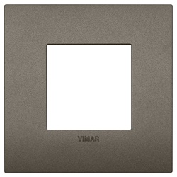 Placca Classic 2 moduli tecnopolimero finitura Metal per installazioni elettriche
