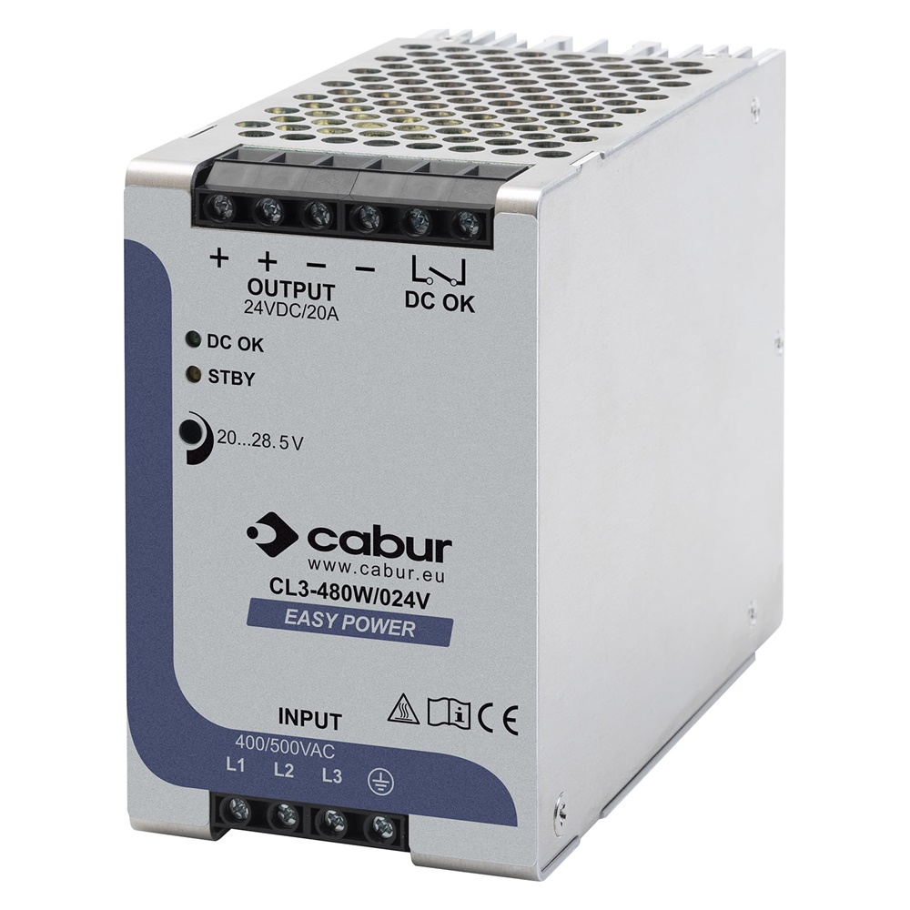 Alimentatore trifase 480W uscita 24Vdc 20A per installazioni elettriche professionali