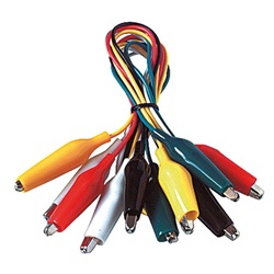 Kit 5 coccodrilli 690 mm morsetti elettrici temporanei presa robusta colori assortiti