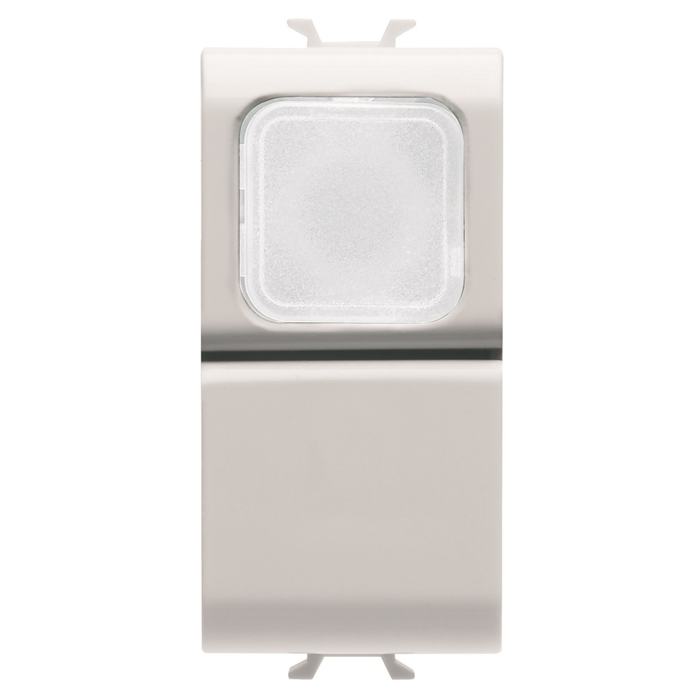 Pulsante modulare 1 modulo 1 polo NA 16A con spia trasparente bianco serie Chorus per impianti civili