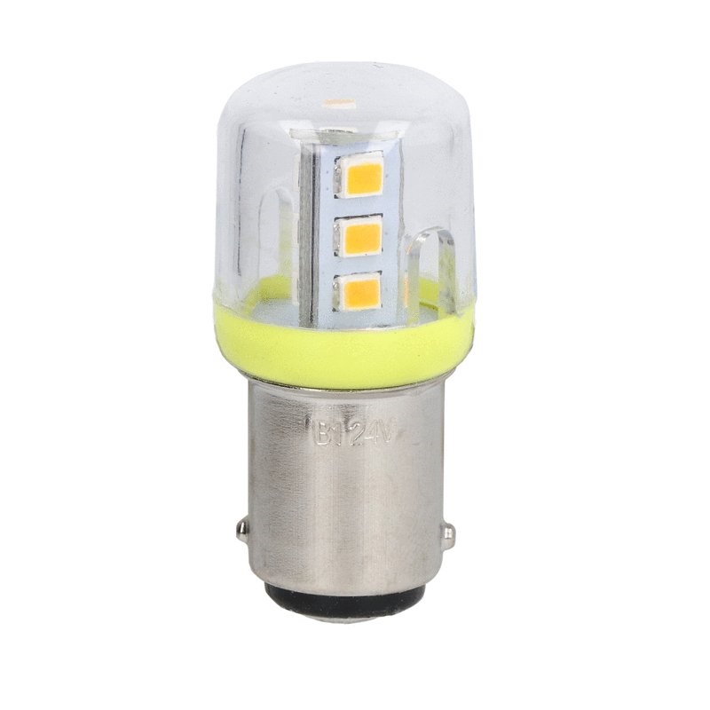 Lampada LED Giallo Attacco BA15D 24VAC/DC Segnalazione Industriale