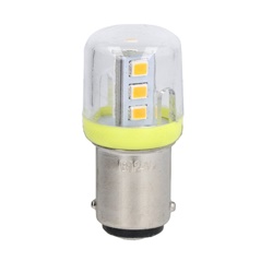 Lampada LED Giallo Attacco BA15D 24VAC/DC Segnalazione Industriale