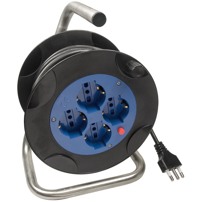 Avvolgicavo elettrico 4 posizioni cavo 15 metri per uso domestico e professionale