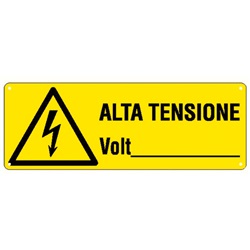 Cartello pericolo alta tensione resistente alta visibilità per impianti elettrici industriali interni esterni