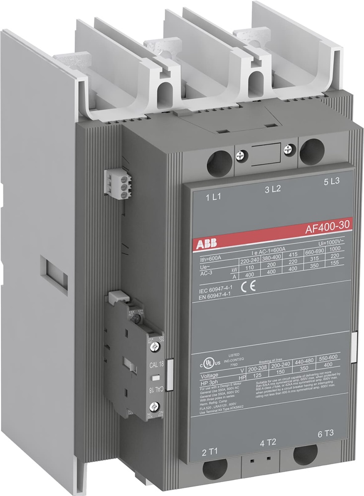 Contattore AF400-30-11 3 poli 24-60V DC controllo motori fino 200kW industriale