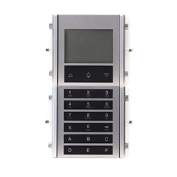 Serie Ikall Metal - Modulo chiamata digitale, sistemi Simplebus 2 e ViP, display LCD, tastiera 21 pulsanti, 3500 nomi