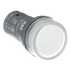 Spia LED compatta bianca 110-130V alta resistenza polvere e acqua per controllo impianti