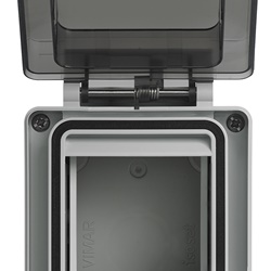 Contenitore IP66 stagno parete spina inserita 2 moduli Eikon Arké Plana