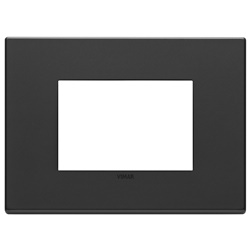 Placca 3 moduli metallo base grigio antracite per installazioni elettriche