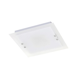 Plafoniera moderna bianca vetro extrachiaro attacco E27 per interni luce uniforme ed elegante