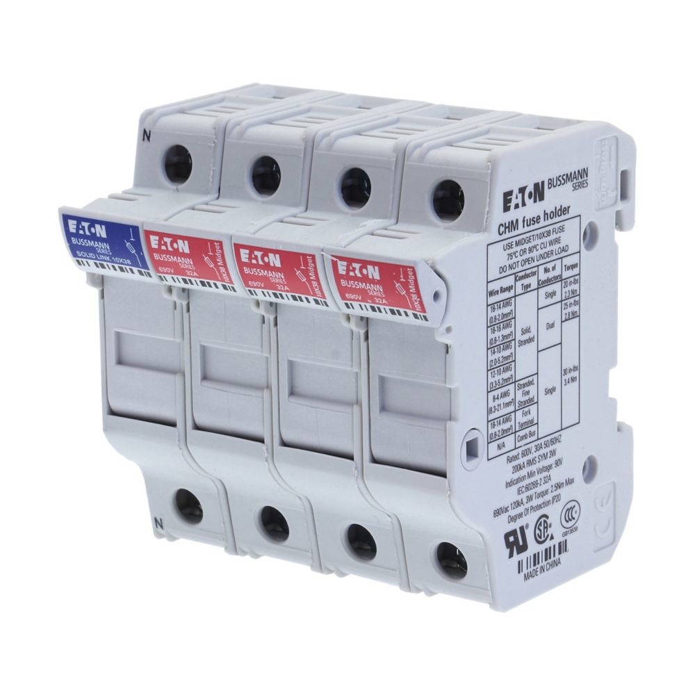 CHM3DNU BASE PER 10X38, 32A, 690VAC